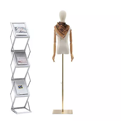 Female Mannequin Torso Dress Clothing For Display With/Tripod Stand Gold New • $114.99