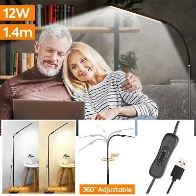 2024 LED Floor Standing Lamp Dimable Warm Cool Day Light Adjustable Work Reading • £18.99