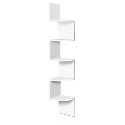 Artiss Wall Shelf Corner Floating Display Shelf Bookshelf White Rack 5 Tier • $30.43