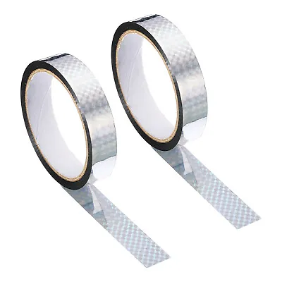 2pcs 20mmx30m Prism Tape Holographic Reflective Adhesive Craft Decor Silver • £6.98