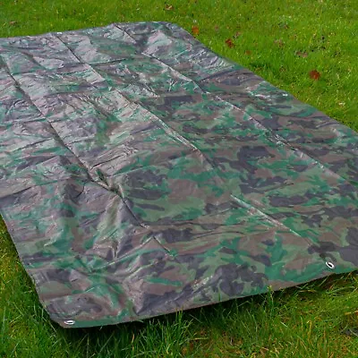 Tarpaulin Waterproof Heavy Duty Camo Army Basha Tarp Sheet WITH EYELETS • £4.99