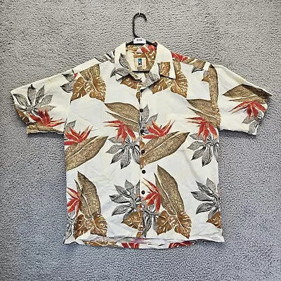 Kahala Hawaiian Island Shirt Mens XL Floral Linen Blend Button Up Short Sleeve • $16.99