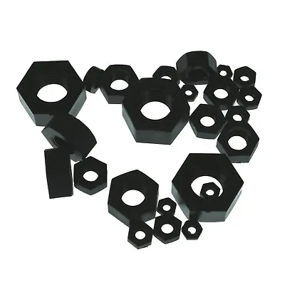 M2-m8 Black Nylon Hexagonal Nuts Washers Hex Pa66 M2 M2.5 M3 M4 M5 M6 M8 • £4.05