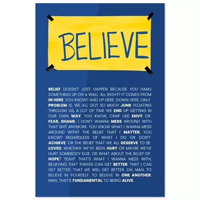 Ted-Lasso Believe Poster. Ted-Lasso Quote Poster • $18.99