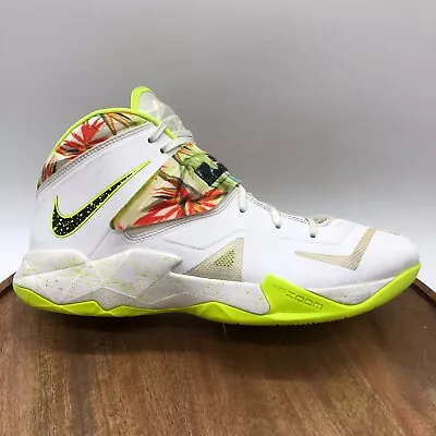 Nike Lebron Zoom Soldier VII KINGS PRIDE White Black Volt 599264-103 Size 12 • $49.69