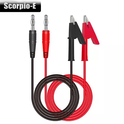 2PCS Bare 4mm Copper Banana Plug To Alligator Clip Multimeter Test Leads 1M Wire • $8.69