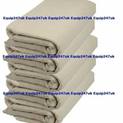  LARGE DURABLE 12' X 12' COTTON TWILL DUST SHEET PROFESSIONAL QUALITY • £11.65