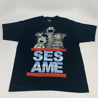 Y2k Sesame Street Run DMC Parody Tee Elmo Grover Cookie Monster T-Shirt Size XL • $19.98