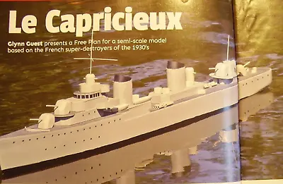 Original Model Boat Plan Le Capricieux French Super Destroyer From 1930's 2016 • $12.62