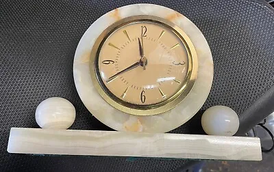 Antique Sessions Onyx Marble Mantle Desk Clock-Made In USA Average Condition • $34.99