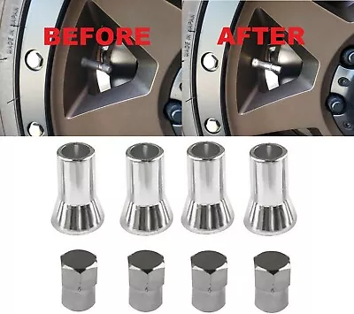 $11.70 • Buy UNIVERSAL TPMS Tire Rubber Valve Stem Chrome Dress Up Kit Sleeve Covers Caps 414