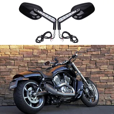 $79.49 • Buy Motorcycle LED Turn Signal Mirrors Black For Harley Davidson V-Rod Muscle VRSCF