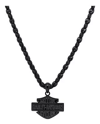 Harley-Davidson Men's Sculpted Bar & Shield Logo Necklace Black • $89.95