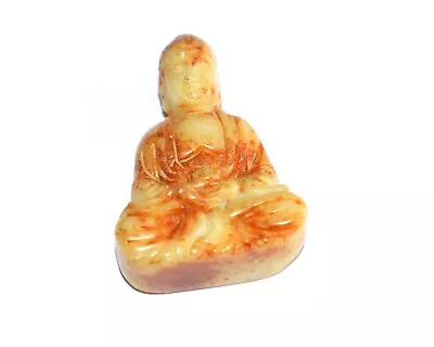 Nephrite  Yellow Brown Jade Carved Sculpture Seated Shakyamuni  Buddha Praying • £25