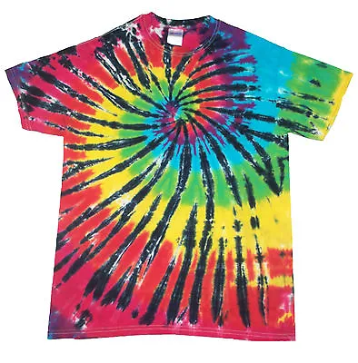 T Shirt Tie Dye All Sizes Multi Colour Rainbow Spiral Dyed In Uk  • £16.75