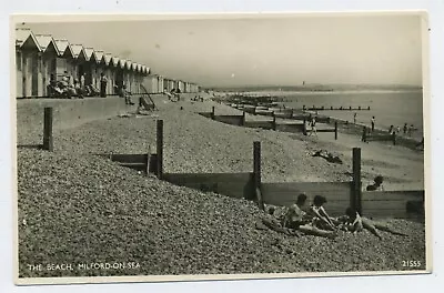 The Beach Milford On Sea Hampshire Vintage Real Photo Postcard R10 • £3.95
