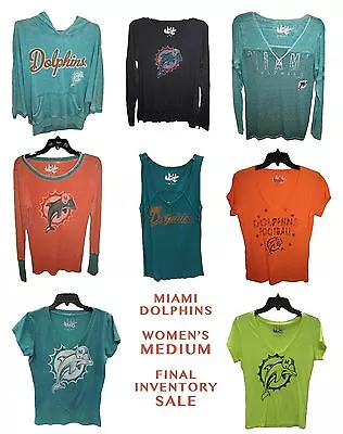 Miami Dolphins Women's Medium CLOSEOUT SALE Tanks Shirts Long Sleeve NFL • $11.98