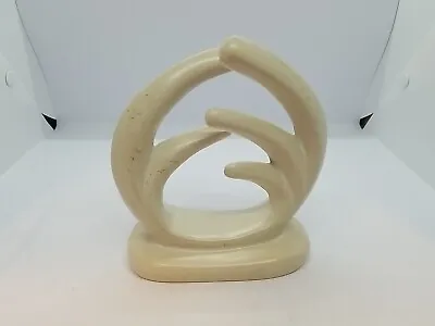 Mid Century Abstract Ivory Marble Sculpture.  Antlers?  Henry Moore Style • $20