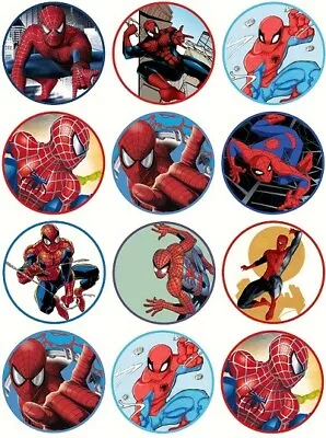 24 Spiderman Cake Toppers Edible Party Decorations • £2.38