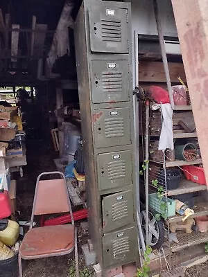 Vintage School Gym Metal 6 Compartment Locker 4 To Choose Fro • $20