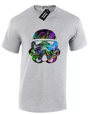 Stormtrooper Helmet Paint Mens T-shirt Funny Star Jedi Wars Retro (colour) • £8.99