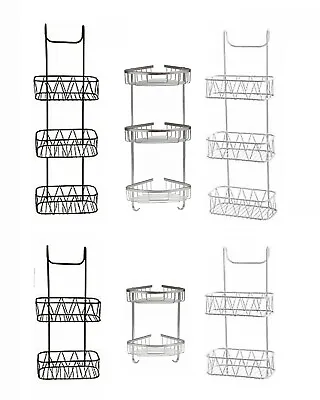 Rust Resistant Corner Shower Caddy Storage Rack Holder Basket Bathroom Organizer • £18.99