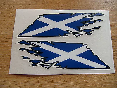 Scottish Saltire Flag  Ripped  Style Stickers - 150mm Decals X2  • £4.99