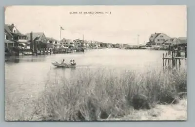 Motor Boat MANTOLOKING New Jersey Shore Vintage NJ Postcard Straus 1945 • $17.99