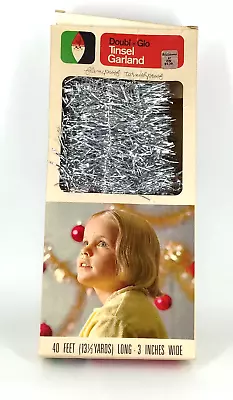 Vintage 40Ft  3” Silver Garland Tinsel  Christmas 1960'S MCM New Old Stock • $12