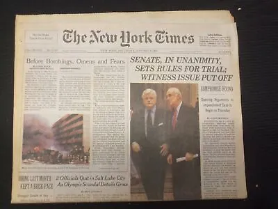 1999 Jan 9 New York Times Newspaper - Rules For Impeachment Trial Set - Np 6975 • $30