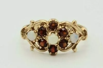 2Ct Round Cut Fire Opal & Garnet Women's Engagement Ring In 14K Yellow Gold Over • $52.67