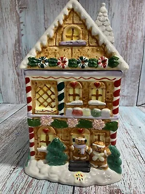 Christmas Gingerbread House Cookie Jar 12”Tall NIB.Beautiful • $34.98