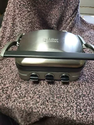 Cuisinart GR-4N 5-in-1 Grill Griddler Panini Maker Set With Waffle Plates • $55