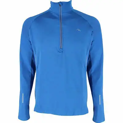 More Mile Mens Alaska Half Zip Long Sleeve Running Top - Blue • £18.50