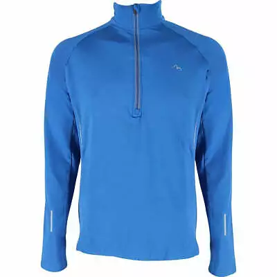 More Mile Mens Alaska Half Zip Long Sleeve Running Top - Blue • £18.50