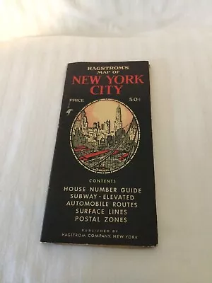 Vintage New York City Street Map Hagstroms's 1950's • $12.99
