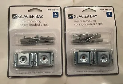 2 Packs Of 4 Glacier Bay Spring Loaded Mirror Mounting Clips  • £12.48