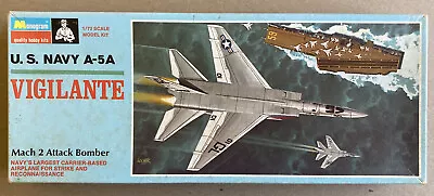 MONOGRAM NAVY A-5A VIGILANTE Mach 2 Bomber #6814 1/72 Scale Blue Box 1968 Issue • $19.99