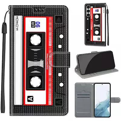 For Various Phone Retro Tape Cool Magnetic Flip Wallet Card Bag Stand Case Cover • $8.25