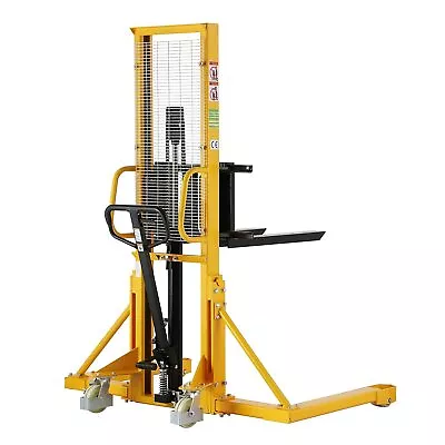 Hydraulic Manual Lift Stacker Truck With Straddle Legs 63 Lift Adjustable Forks • $1899