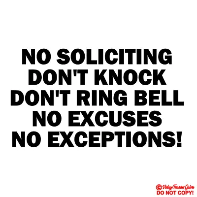 No Soliciting - Vinyl Decal Sticker Sign Door Window Wall Business Home Security • $2.99