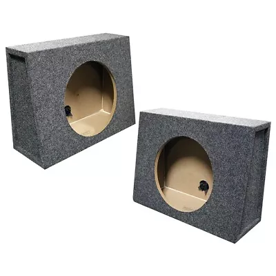 2 X Qpower Single 12  12 Inch Sealed Angled Empty Subwoofer Behind Seat Boxes • $56.99