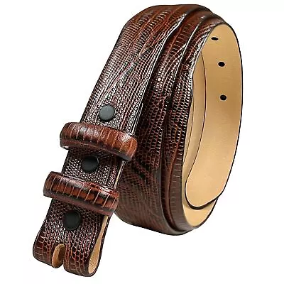 Italian Calfskin Leather Dress Belt Strap With Snaps 1-1/8  Tapers To 1  Buckle • $21.95