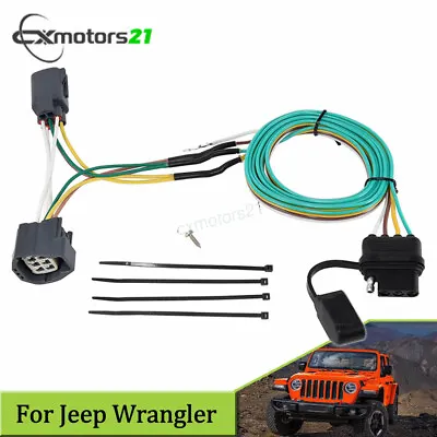 4 Pin Flat Trailer Tow Light Wire Harness Connector For Jeep Wrangler 2007-2017 • $26.99