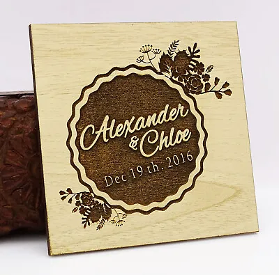 $81.39 • Buy Personalized Save The Date Wooden Engraved Magnets 20 Rustic Wedding-IEA