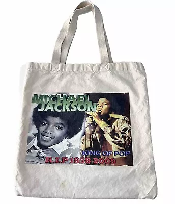 Rare Michael Jackson RIP Memorial Tote Bag * King Of Pop 1958-2009 Vtg • £118.77