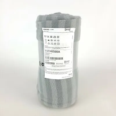 $10.98 • Buy IKEA Vitmossa Gray Fleece Throw Blanket 47  X 63   By Paulin Machado New