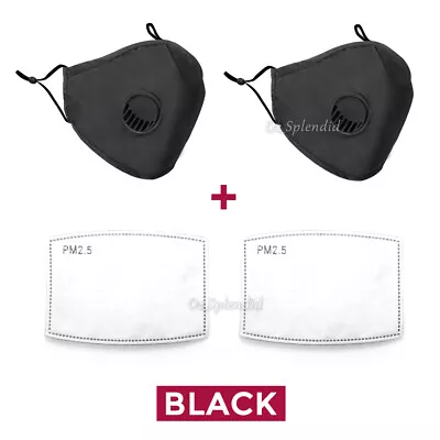 2 X Washable Face Mask Mouth Reusable Anti Pollution Cotton Masks PM 2.5 Filter • $9.80