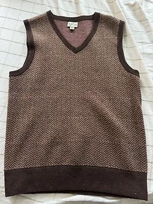 J. Crew XS Mens Herringbone V-Neck Wool Vest • $9.99