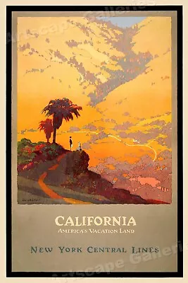 $12.95 • Buy 1920s  California  Vintage Style NY Central Lines Railroad Travel Poster - 16x24